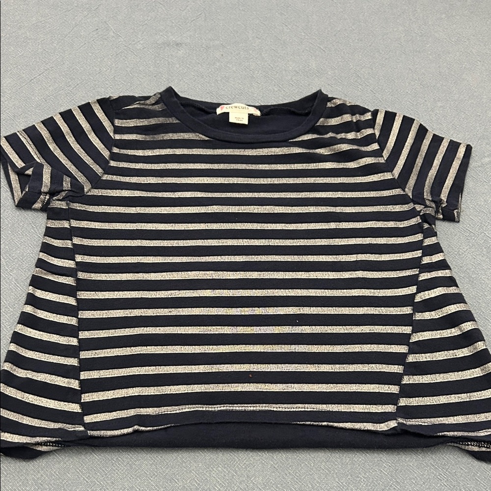 Crewcuts black and gray Striped Short Sleeve Tee